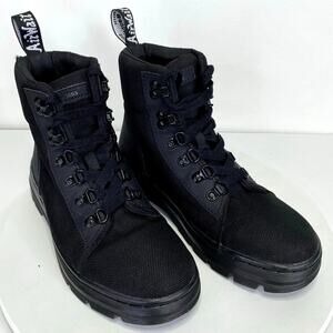 Dr Martens Combs AirWair Black Combat Boots Womens Sz 6 Lace Up Lug Sole Grunge